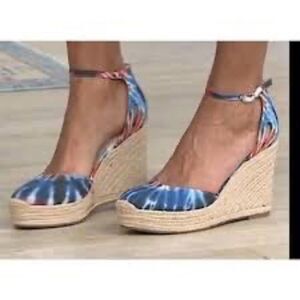 Marc Fisher Terran Women's Espadrilles Tie Dye Wedge Sz 6.5‎